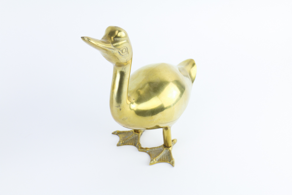 Pair of Brass Duck Sculptures