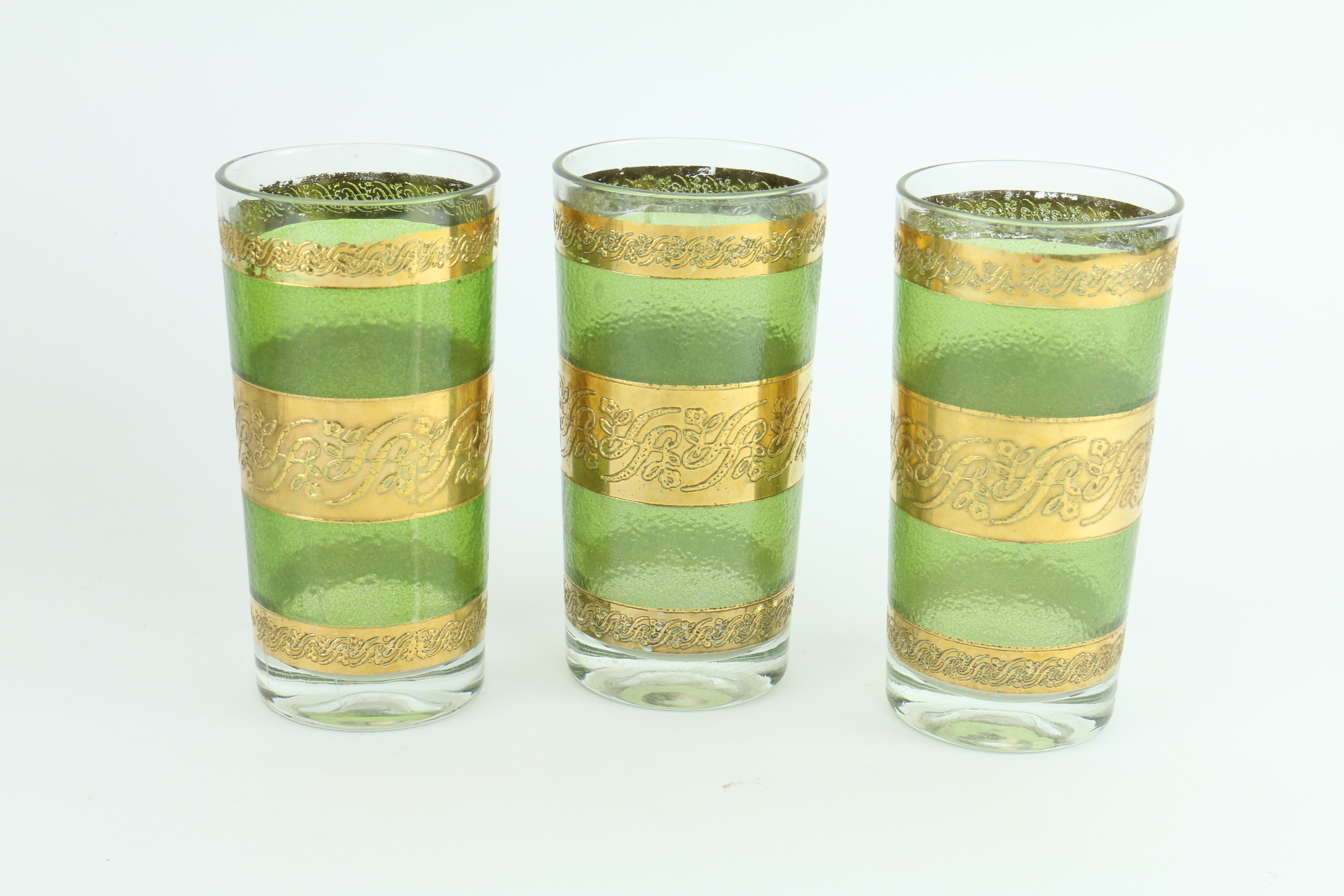 Mid-Century Culver Glass Cocktail Set with Ice Bucket