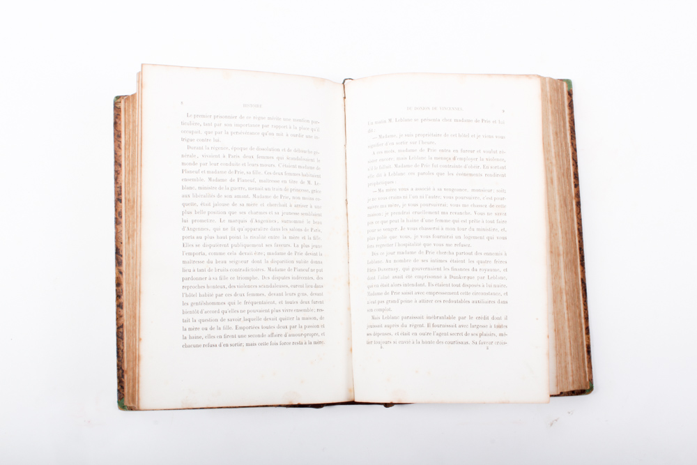 1844 French Publication of "Historie de La Bastille: Le Donjon de Vincennes"