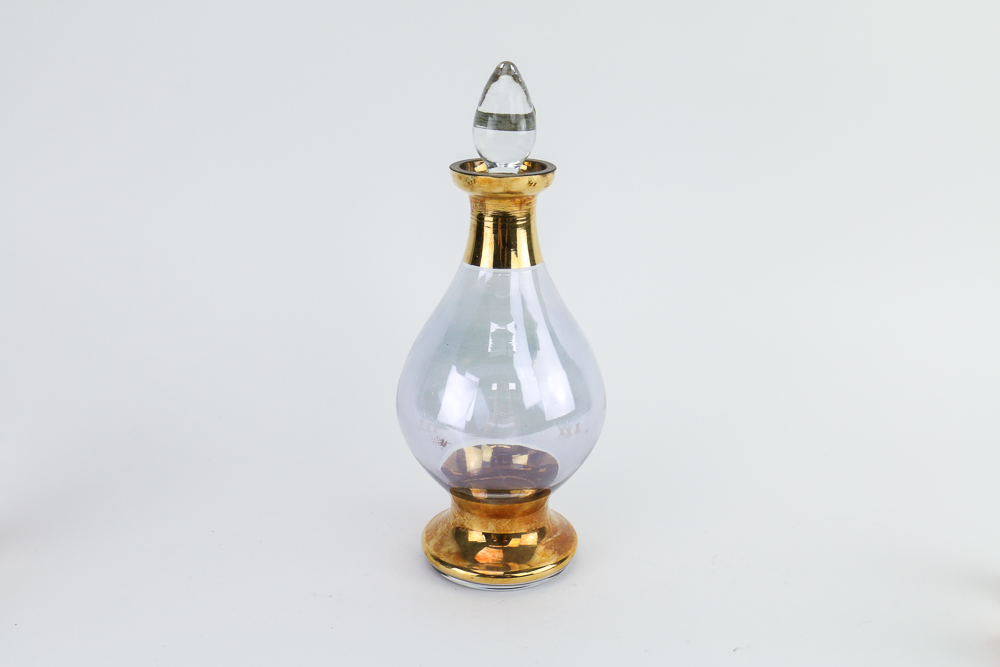 Blefeld Czechoslovakian Liquor Decanter and Six Spirits Glasses