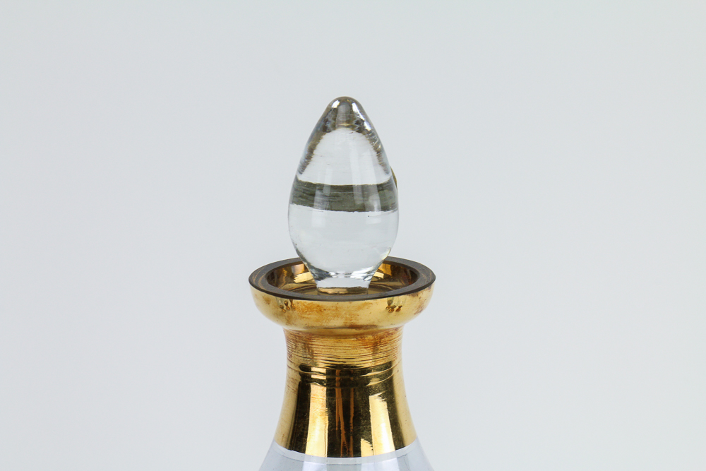 Blefeld Czechoslovakian Liquor Decanter and Six Spirits Glasses