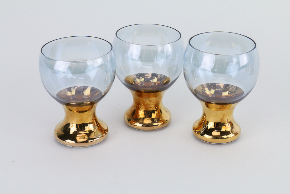 Blefeld Czechoslovakian Liquor Decanter and Six Spirits Glasses
