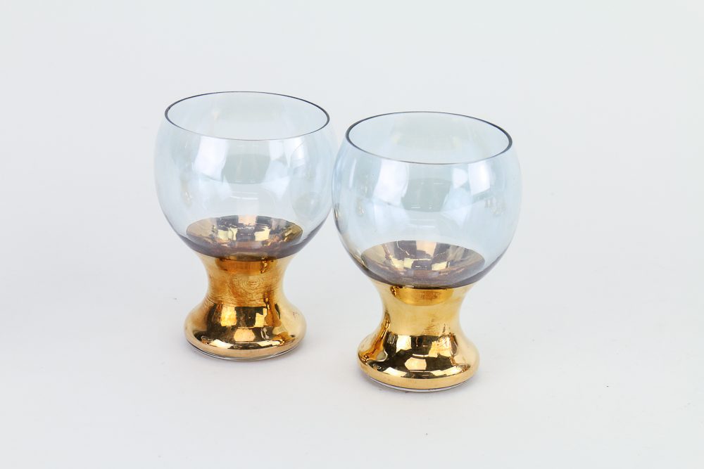 Blefeld Czechoslovakian Liquor Decanter and Six Spirits Glasses