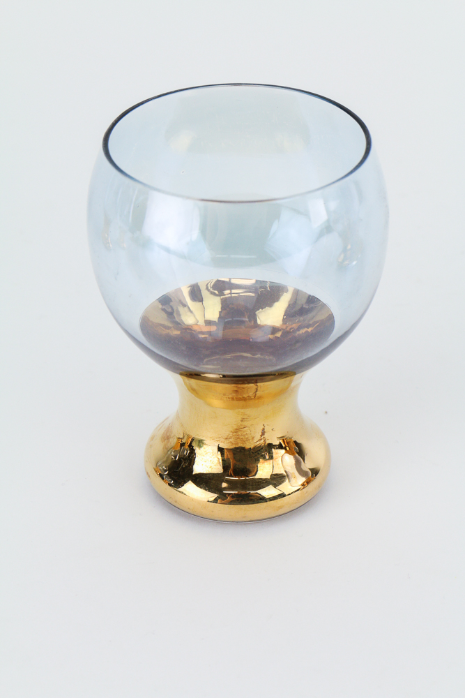 Blefeld Czechoslovakian Liquor Decanter and Six Spirits Glasses