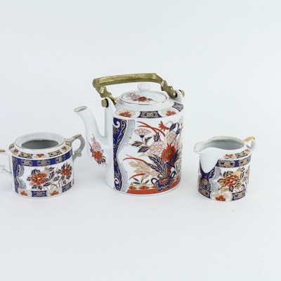 Three-Piece Hand-Decorated China Tea Set Three-Piece Hand-Decorated China Tea Set