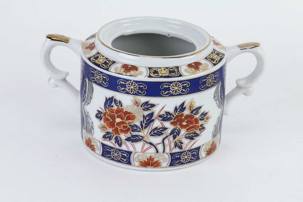 Three-Piece Hand-Decorated China Tea Set
