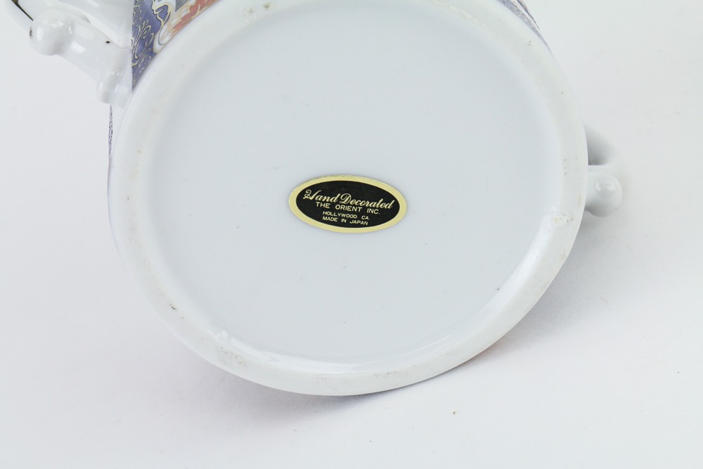 Three-Piece Hand-Decorated China Tea Set