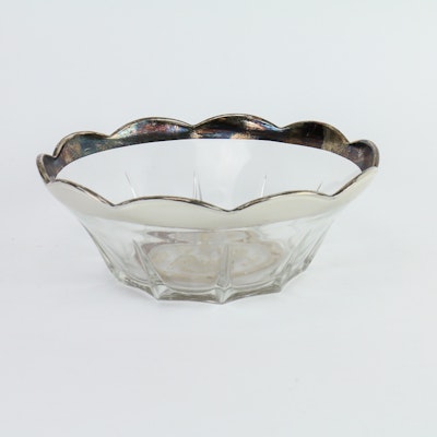 Georges Briard Silver Edged Glass Bowl Georges Briard Silver Edged Glass Bowl