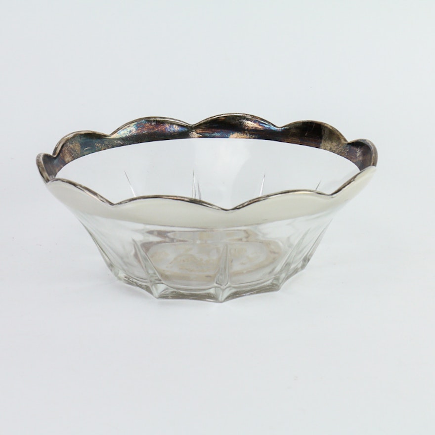 Georges Briard Silver Edged Glass Bowl
