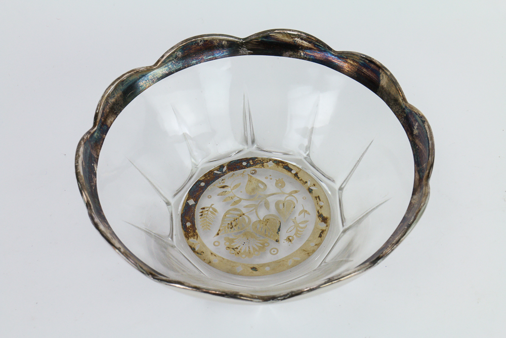 Georges Briard Silver Edged Glass Bowl