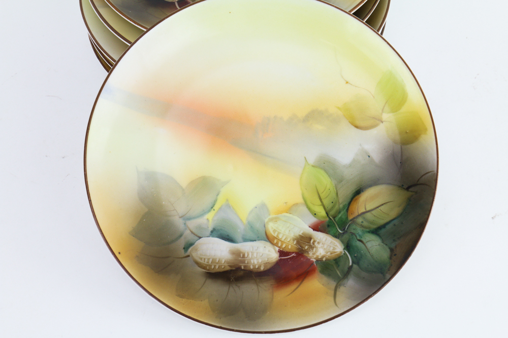 Set of Noritake Hand-Painted Japanese Porcelain Plates
