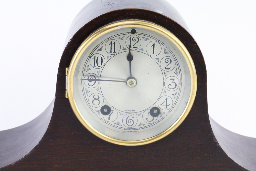 Vintage Herschede Wood Mantel Clock Circa 1915