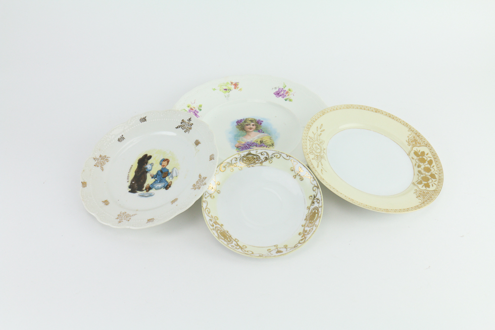 Collection of Four Vintage Plates