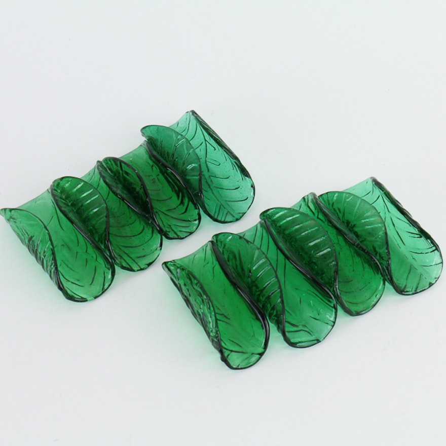 Green Glass Napkin Holders