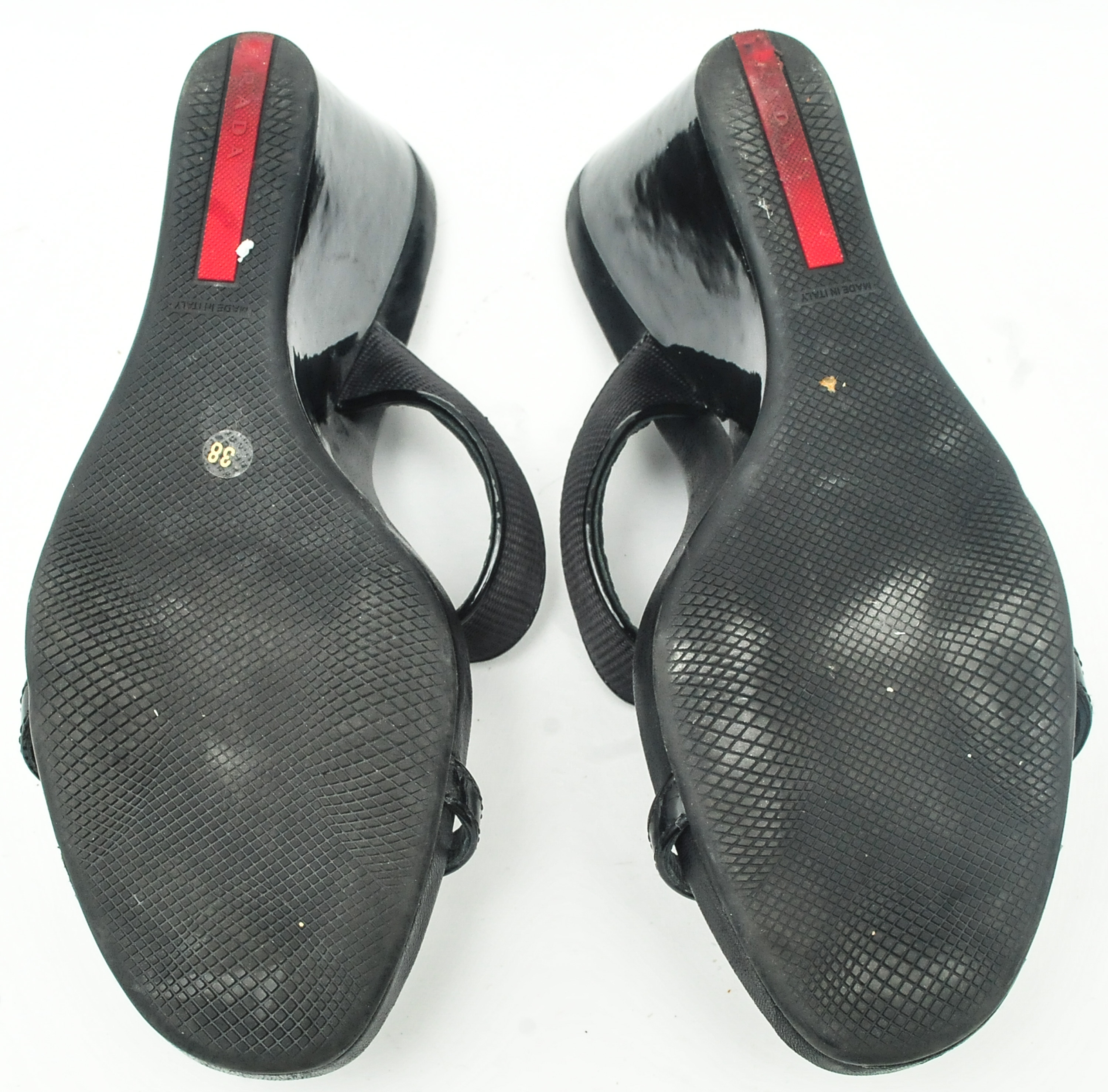 Pair of Prada Wedge Sandals in Black