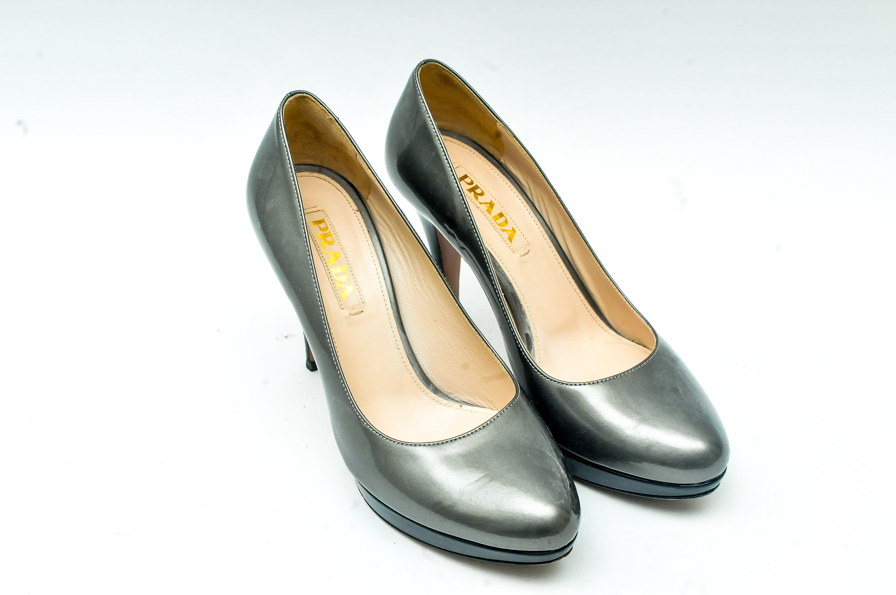 Pair of Silver Tone Prada Pumps