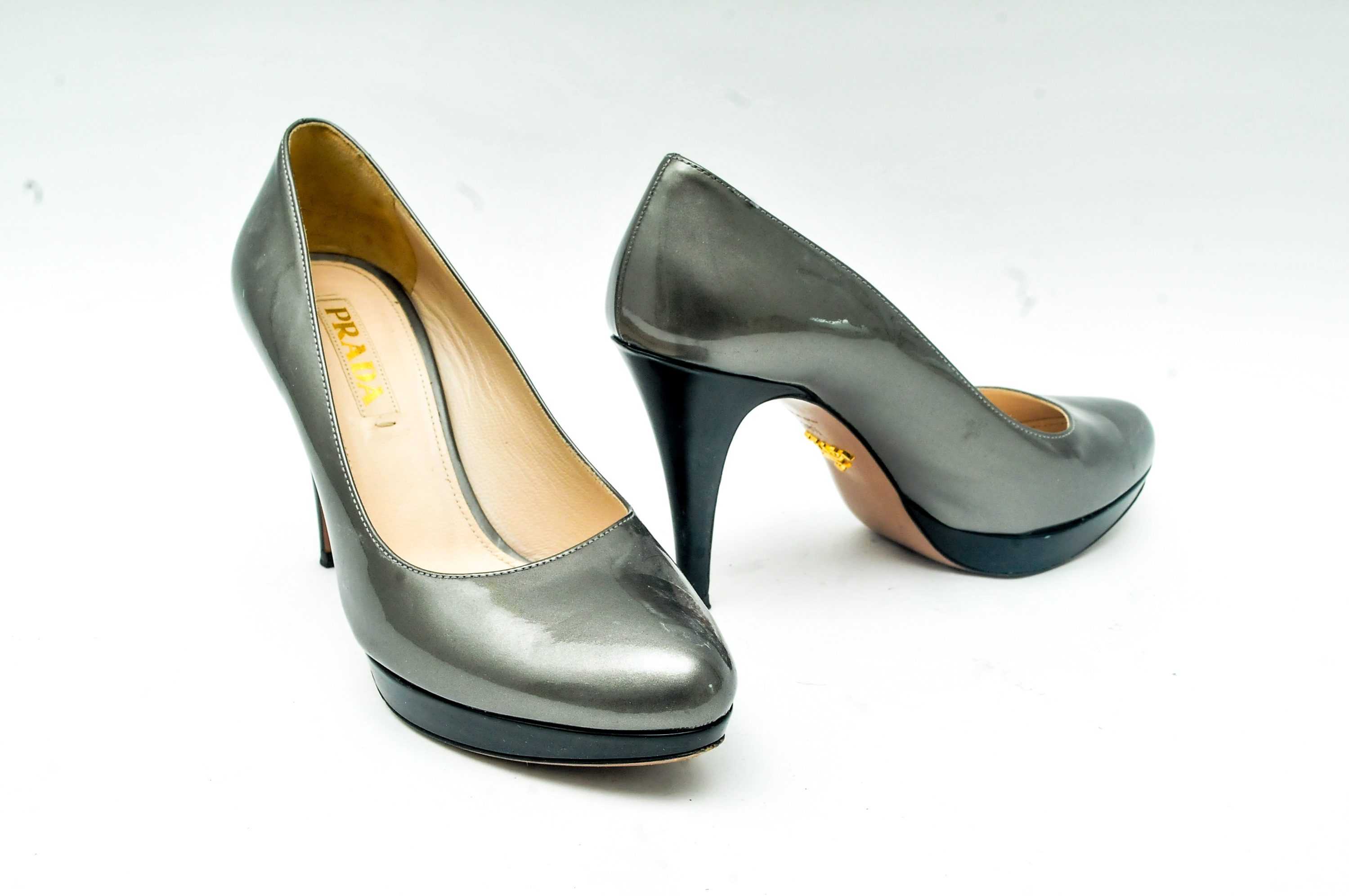 Pair of Silver Tone Prada Pumps
