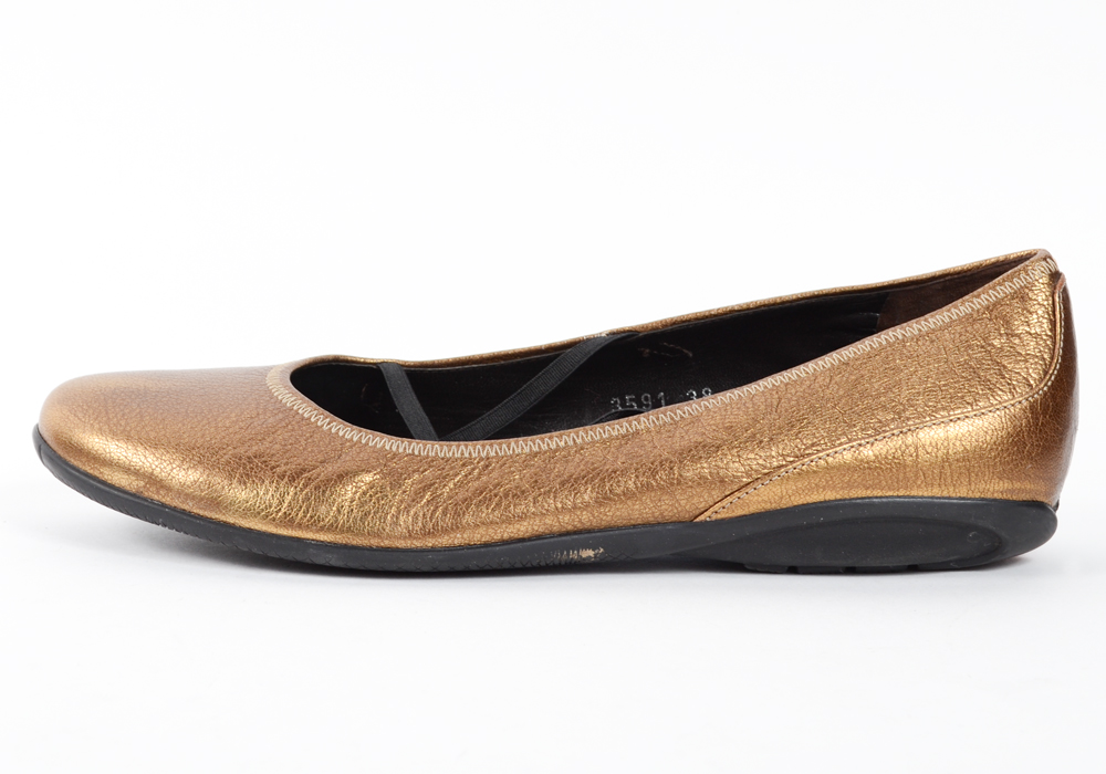 Gold Tone Prada Flats