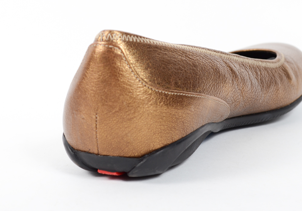 Gold Tone Prada Flats