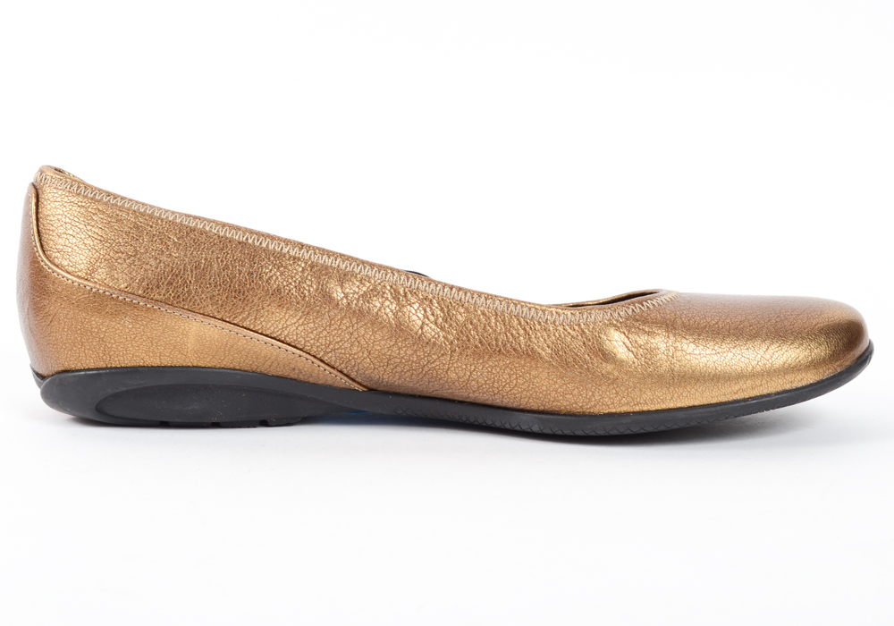 Gold Tone Prada Flats