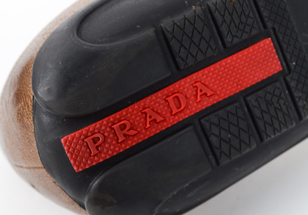 Gold Tone Prada Flats