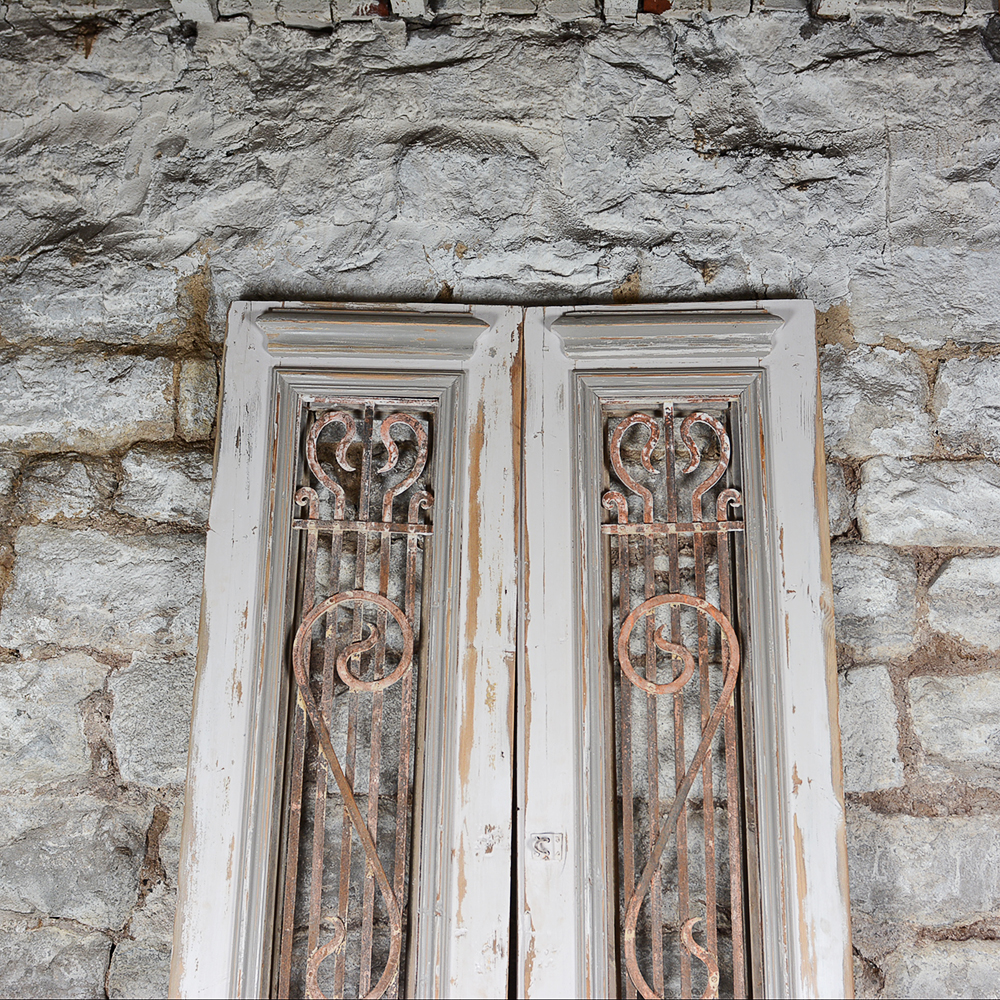 Antique Architectural Salvage Wooden Doors with Bars