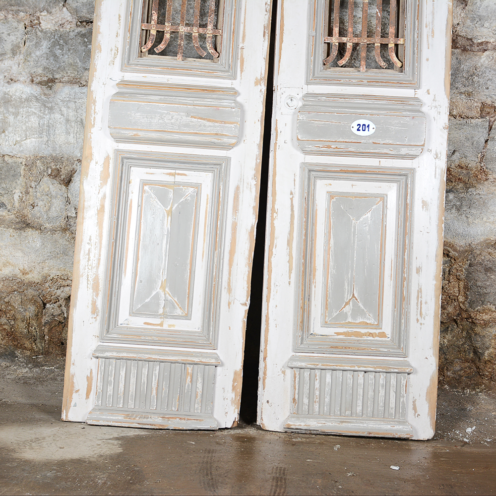 Antique Architectural Salvage Wooden Doors with Bars