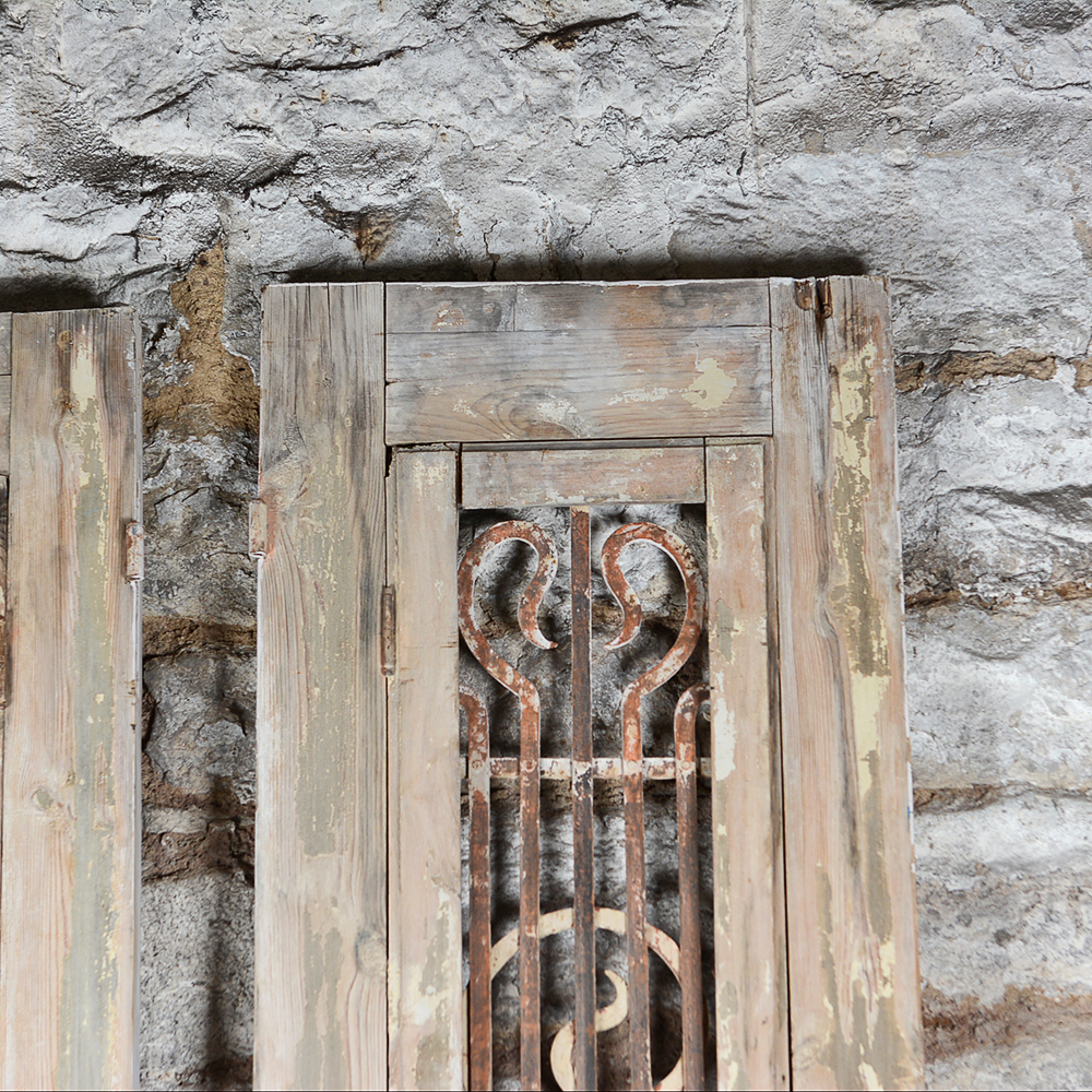 Antique Architectural Salvage Wooden Doors with Bars