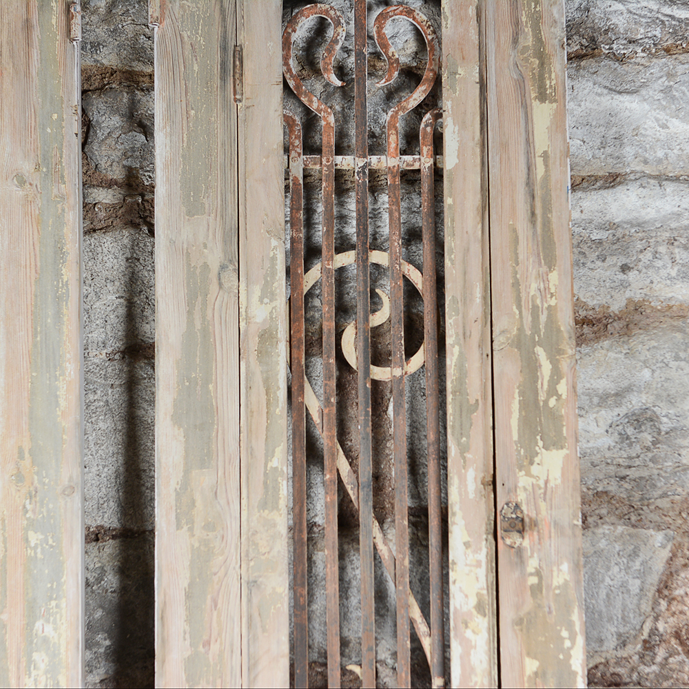 Antique Architectural Salvage Wooden Doors with Bars