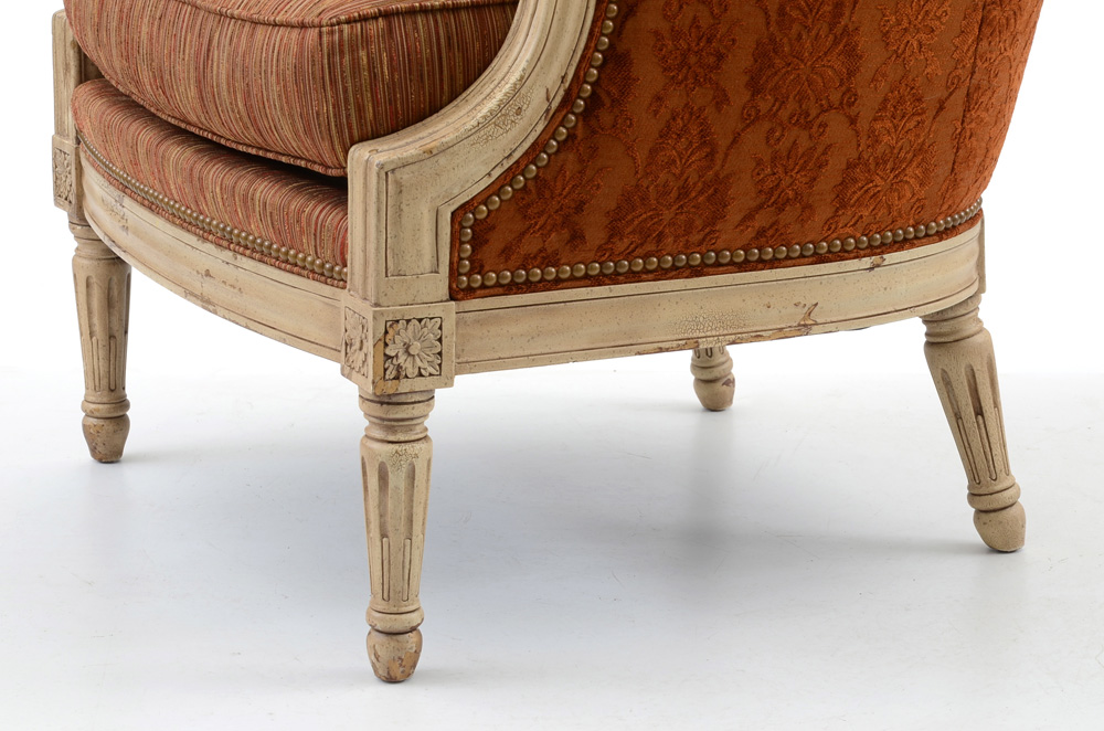 Louis XVI Style Painted Bergere, by Hickory Furniture