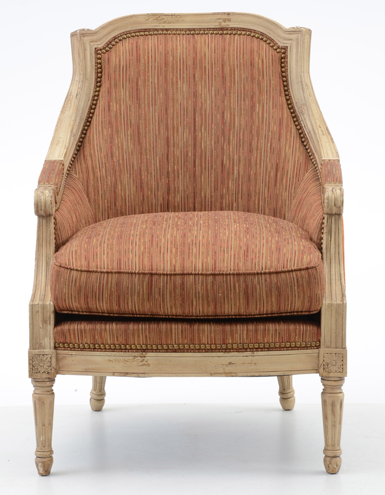 Louis XVI Style Painted Bergere, by Hickory Furniture