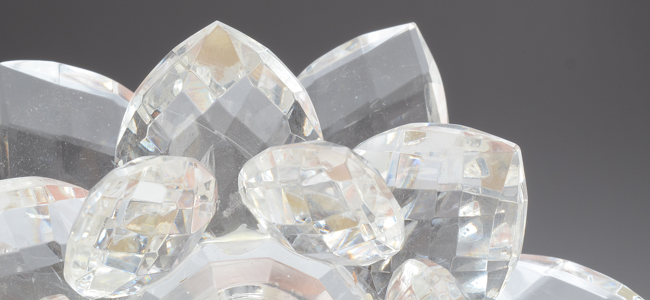 Pair of Shannon Crystal Lotus Candle Holders