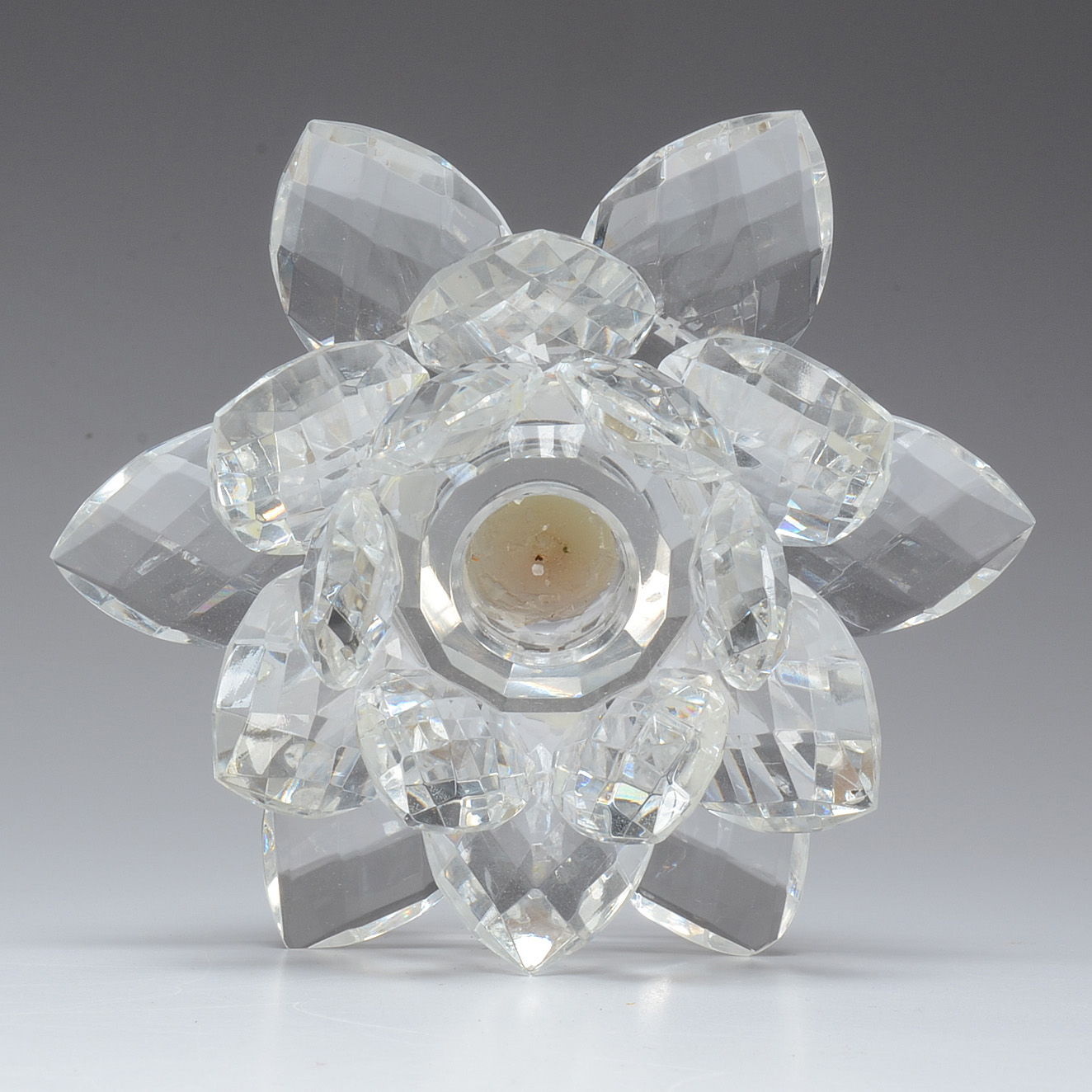 Pair of Shannon Crystal Lotus Candle Holders