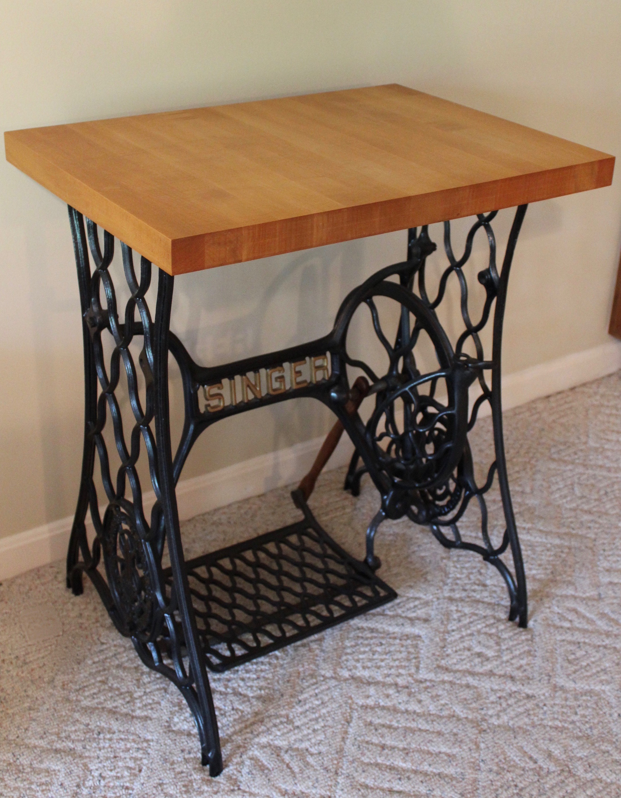 Upcycled Antique Singer Sewing Machine Table