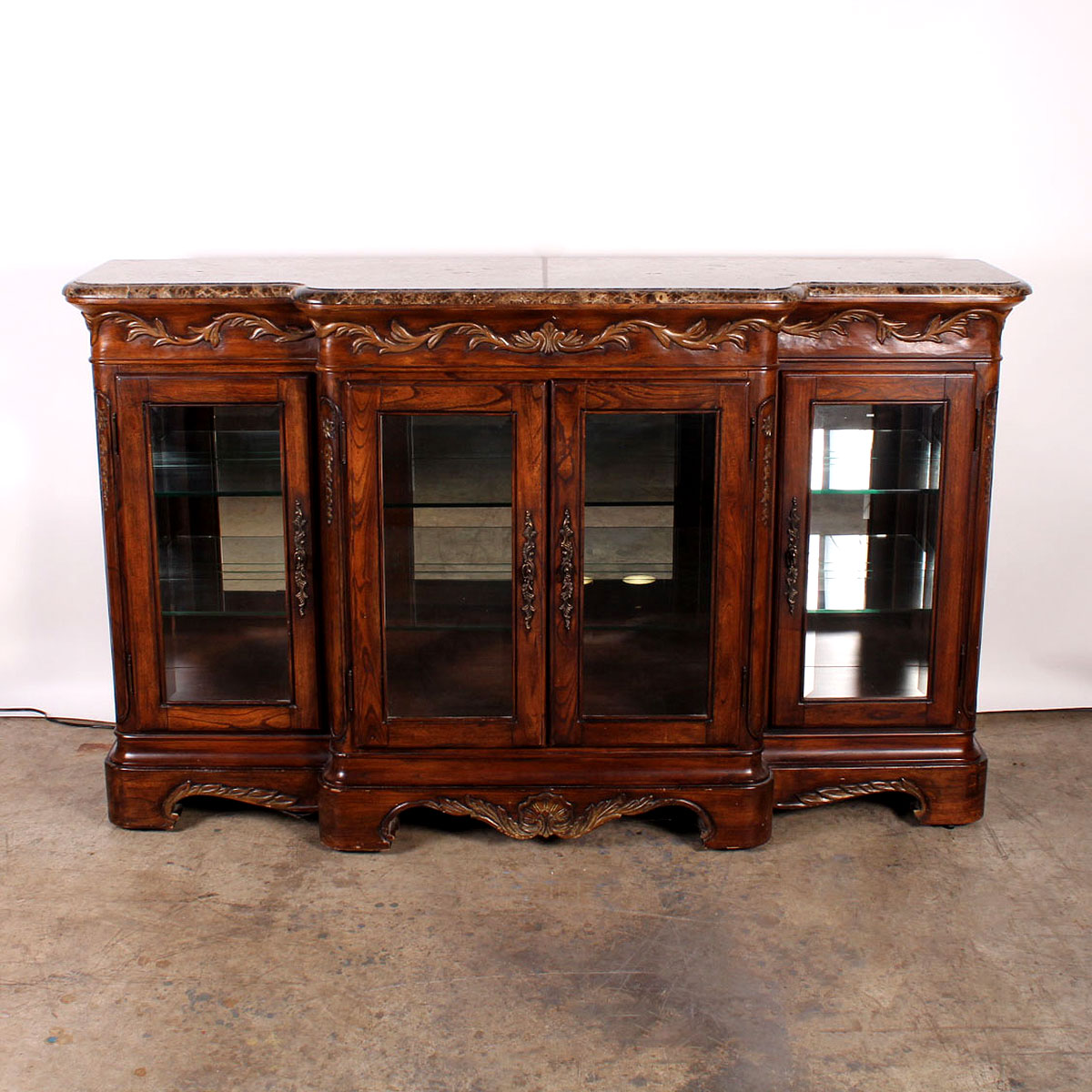 Marbled Granite Top Display Cabinet