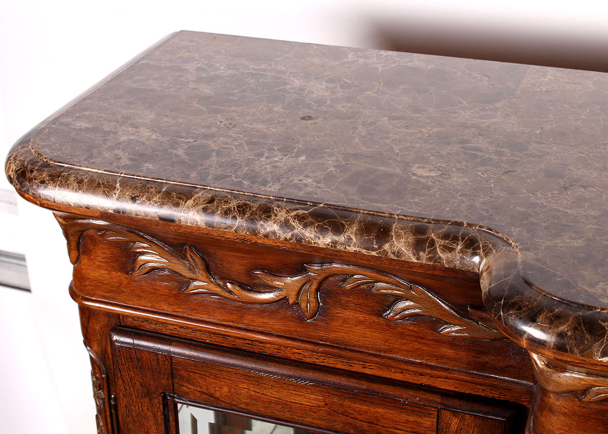 Marbled Granite Top Display Cabinet