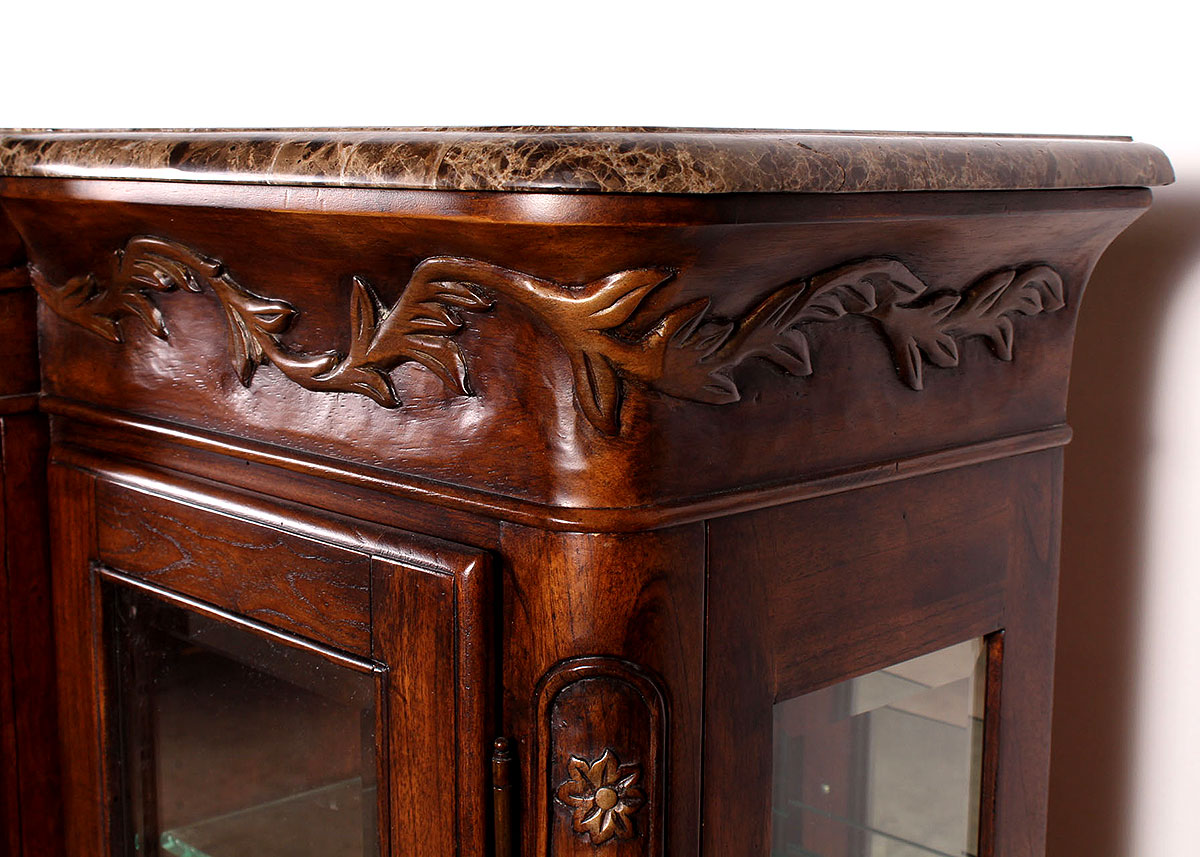 Marbled Granite Top Display Cabinet