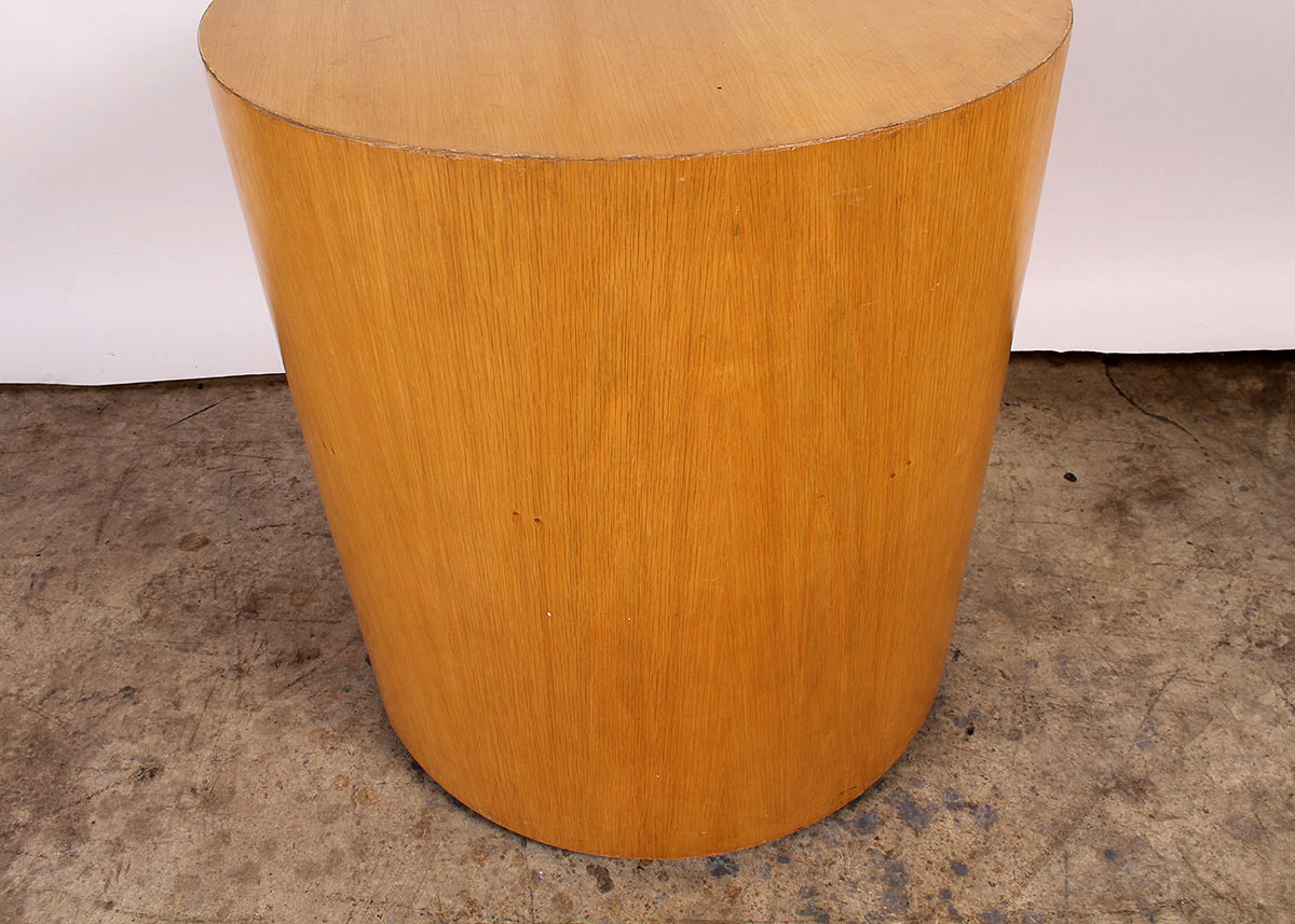 Mid-Century Modern Drum Cylinder Accent Table