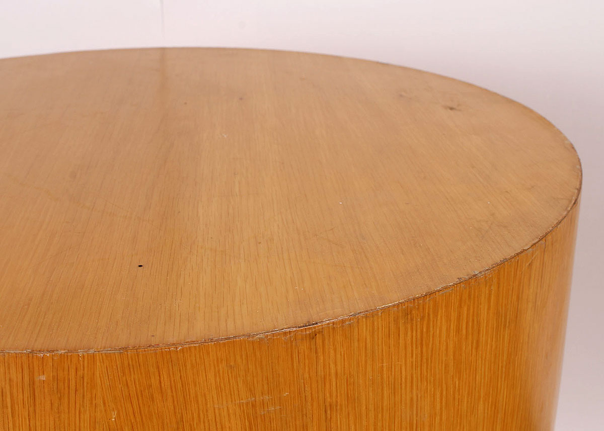 Mid-Century Modern Drum Cylinder Accent Table