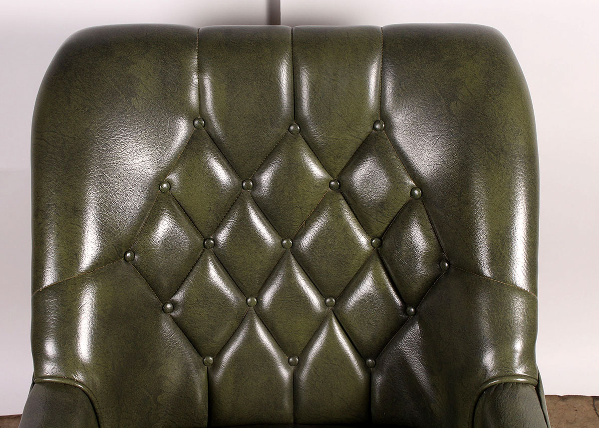 Vintage Olive Green Swivel Office Chair