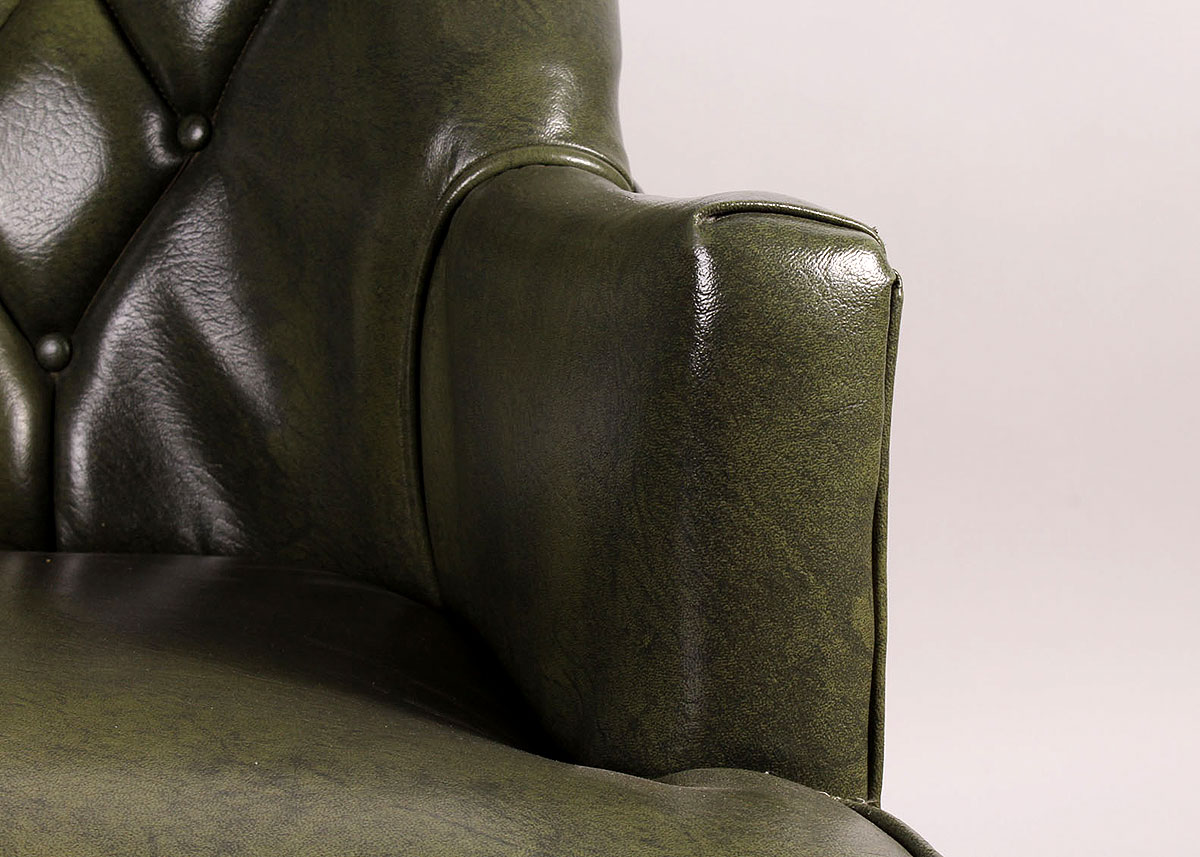 Vintage Olive Green Swivel Office Chair