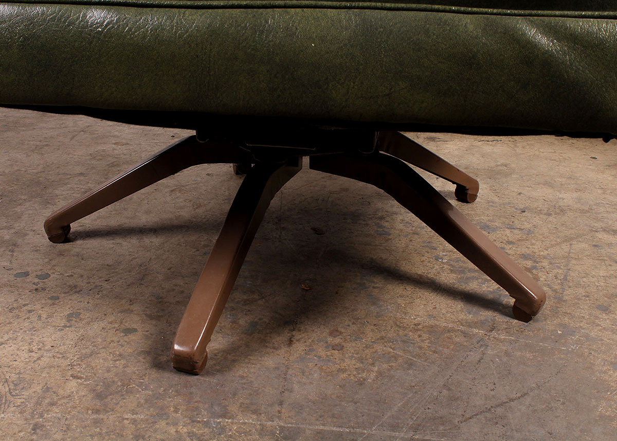 Vintage Olive Green Swivel Office Chair