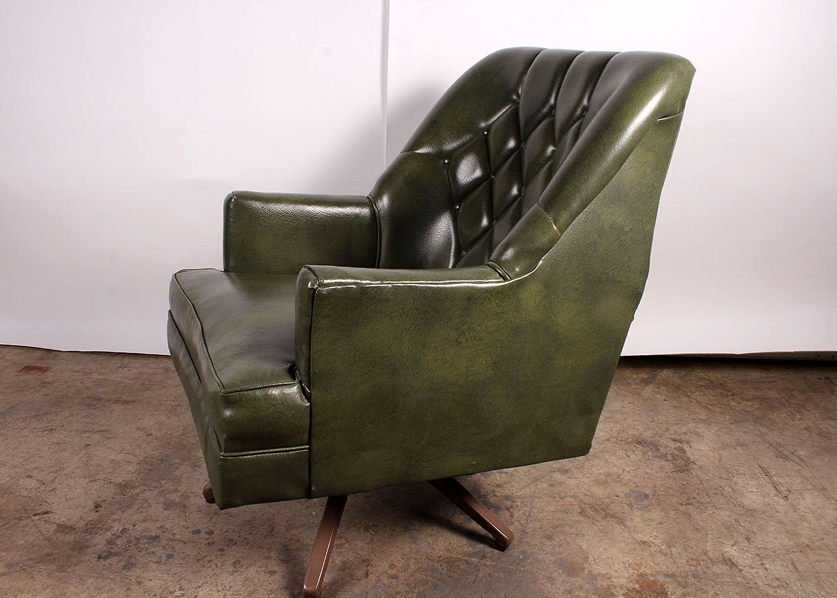Vintage Olive Green Swivel Office Chair