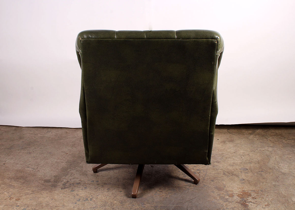 Vintage Olive Green Swivel Office Chair