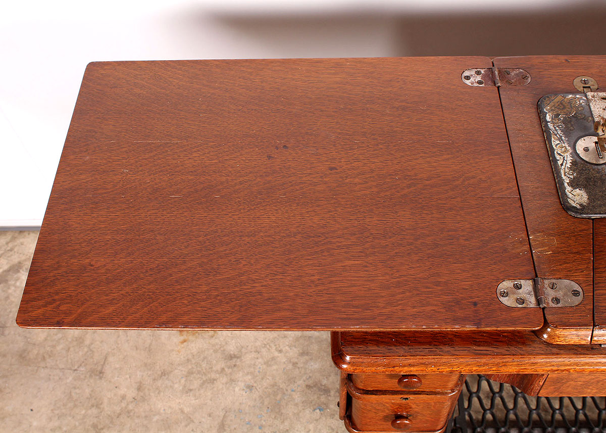 Antique Singer Sewing Machine with Desk