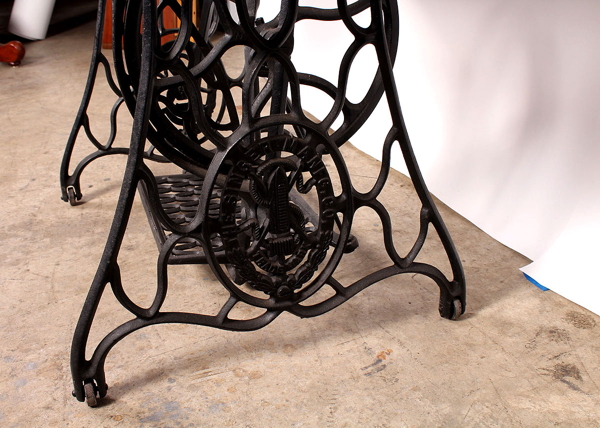 Antique Singer Sewing Machine with Desk