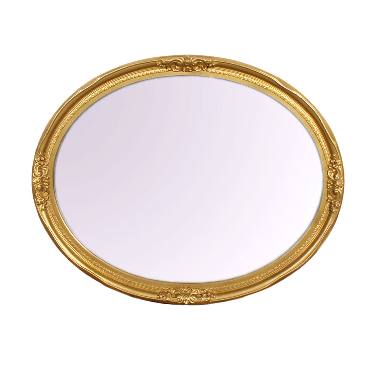 Oval Wall Mirror in Gold Tone Frame