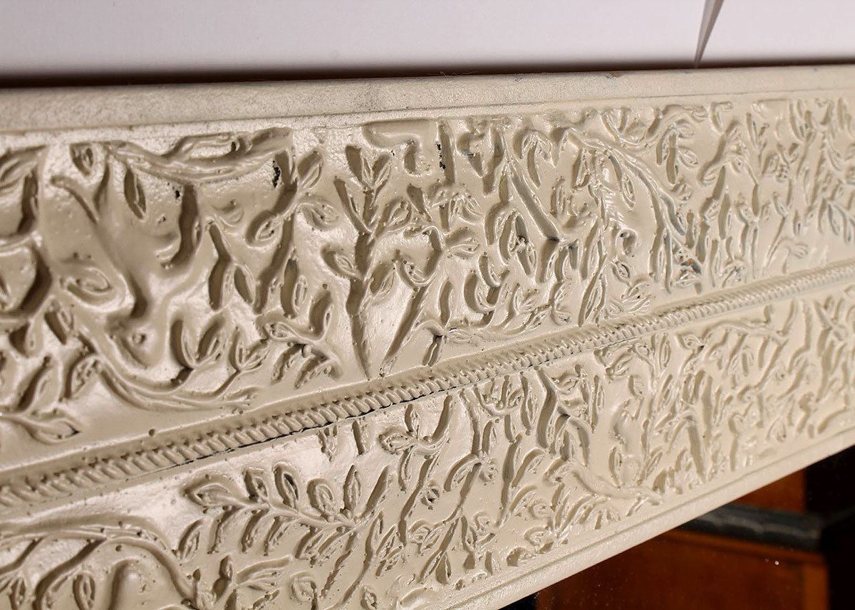 White Textured Framed Wall Mirror