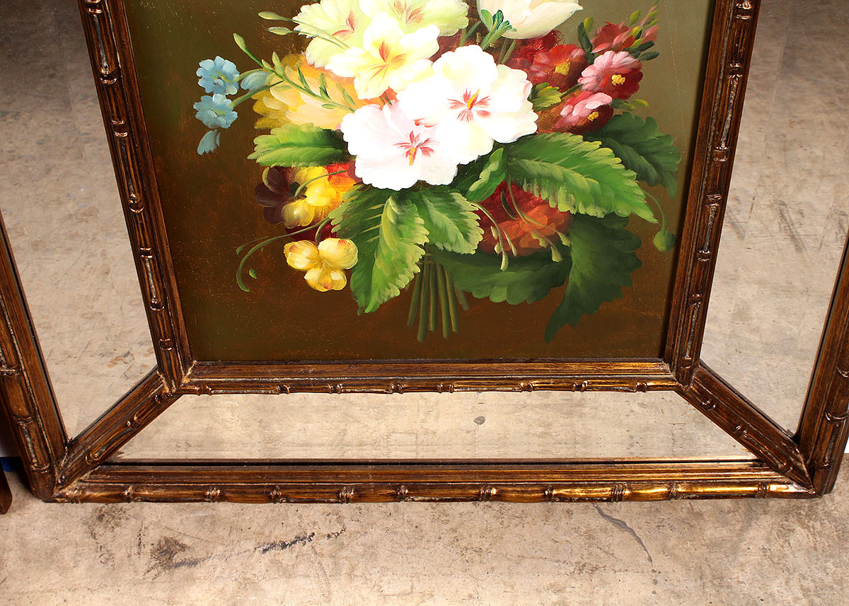 Floral Paintings in Mirrored Frames