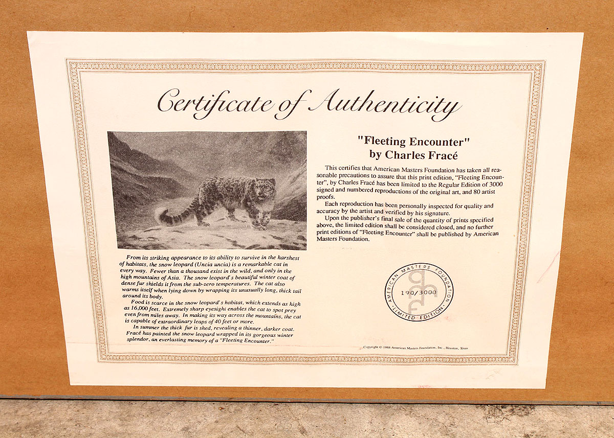 Framed Charles Fracé Offset Lithograph